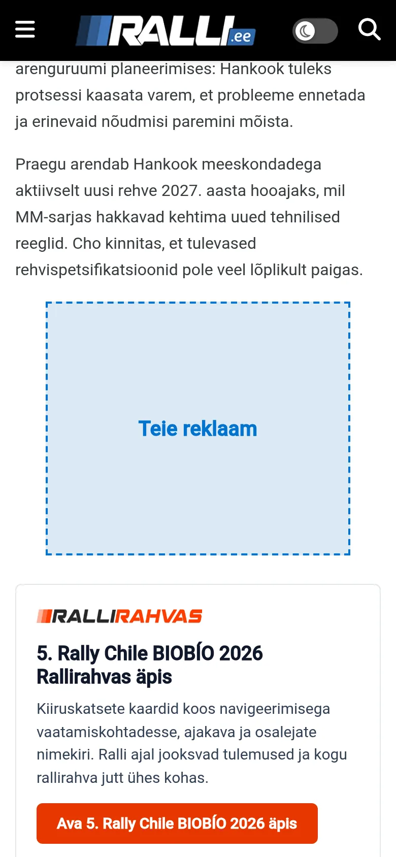 Reklaamikoht 4 „Loo lõpus“ – näidis telefonis