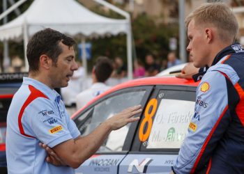 Julien Moncet ja Ott Tänak Sardiinia rallil Foto: Hyundai MOotorsport