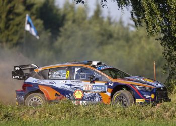 Ott Tänak ja Martin Järveoja Soome MM rallil 2022 Foto: Hyundai Motorsport