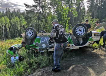 Nikolay Gryazin keeras Soome ralli testikatsel auto üle katuse – PILDID ja VIDEO