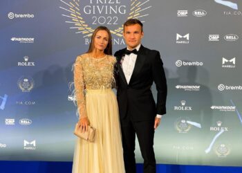 Martin Järveoja koos abikaasaga FIA auhinnagalal. Foto: Facebook / Martin Järveoja