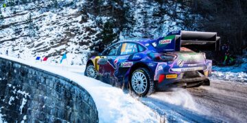 Sébastien Loeb ja Isabelle Galmiche Monte Carlo rallil 2022 Foto: Jaanus Ree / Red Bull Content Pool