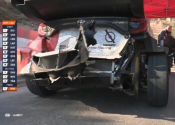 Rovanperä auto tagaosa peale õnnetust