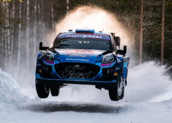 Ott Tänak ja Martin Järveoja Rootsi ralli 2023 Foto: Jaanus Ree / Red Bull Content Pool