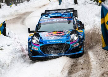 Ott Tänak ja Martin Järveoja Rootsi ralli 2023 Foto: Jaanus Ree / Red Bull Content Pool