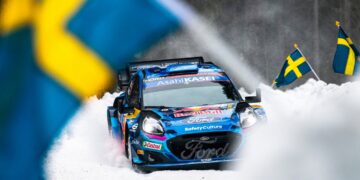 Ott Tänak ja Martin Järveoja Rootsi ralli 2023 Foto: Jaanus Ree / Red Bull Content Pool