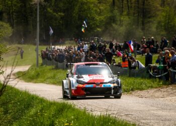 Elfyn Evans ja Scott Martin Horvaatia rallil 2023 Foto: Jaanus Ree / Red Bull Content Pool