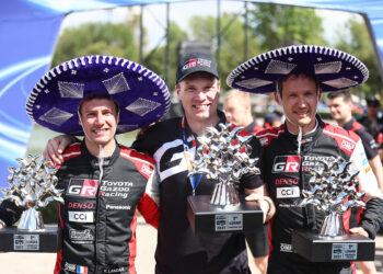 Jari Matti Latvala ja Sebastien Ogier Mehhiko ralli võitu tähistamas. Foto: Toyota Gazoo Racing