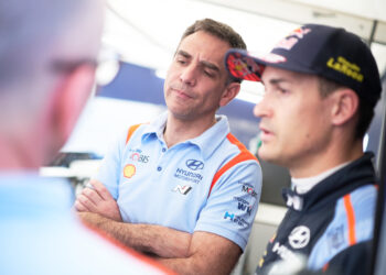 Cyril Abiteboul ja Dani Sordo, Mehhiko rallil 2023 Foto: Romain Thuillier / yundai Motorsport GmbH