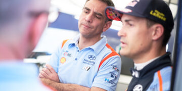 Cyril Abiteboul ja Dani Sordo, Mehhiko rallil 2023 Foto: Romain Thuillier / yundai Motorsport GmbH