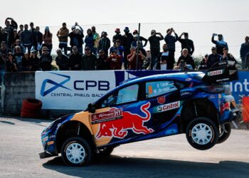 Ott Tänak ja Martin Järveoja Portugali rallil 2023 Foto: M-Sport