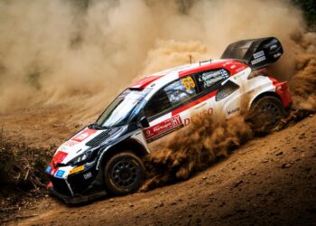 Kalle Rovanperä ja Jonne Halttunen Portugali rallil Foto: Jaanus Ree / Red Bull Content Pool