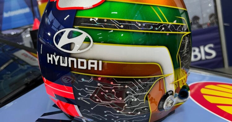 Dano Sordo võistluskiiver Foto. Hyundai Motorsport