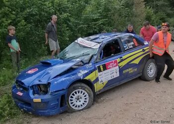 Vaiko Samm ja Kaimar Taal Lõuna-Eesti ralli Foto: Elari Sonne