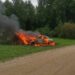 PILDID: Rally Estonia neljandal katsel põles maani maha meie lõunanaabrite võistlusauto!