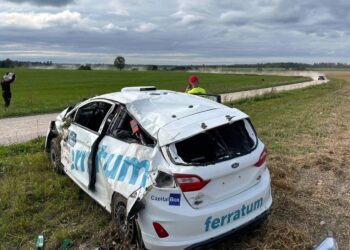 Kristjan Kajakas ja Ari Tiukkanen Paide ralli 2023 Foto: Sander Mihkels