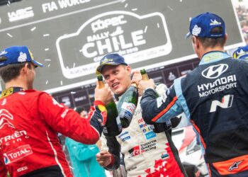 Ott Tanak 2019 aasta Tšiili ralli võitu tähistamas, Foto: // Jaanus Ree / Red Bull Content Pool