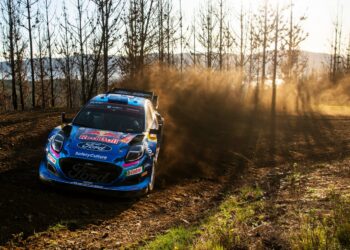 Ott Tänak ja Martin Järveoja, Tšiili ralli 2023. Foto: Jaanus Ree / Red Bull Content Pool