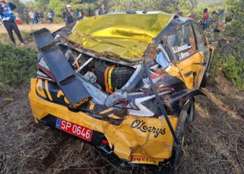 Georg Linnamäe Hyundai peale õnnetust Foto: Stanisław Krzemiński