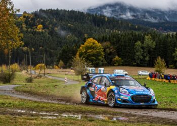 Ott Tänak ja Martin Järveoja Kesk-Euroopa rallil 2023 Foto: M-Sport WRC