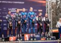 Ott Tänak ja Martin Järveoja Tšiili ralli poodiumil, Foto: M-Sport