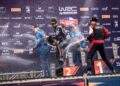 Ott Tänak ja Martin Järveoja Tšiili ralli poodiumil, Foto: M-Sport