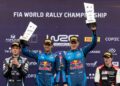 Ott Tänak ja Martin Järveoja Tšiili ralli poodiumil, Foto: M-Sport
