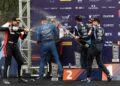 Ott Tänak ja Martin Järveoja Tšiili ralli poodiumil, Foto: M-Sport