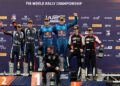 Ott Tänak ja Martin Järveoja Tšiili ralli poodiumil, Foto: M-Sport