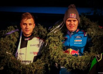 Robert Virves ja Ott Tänak Saaremaa ralli poodiumil 2023 Foto: Marleen Maask