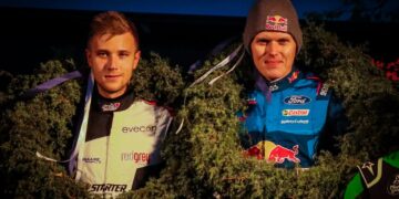 Robert Virves ja Ott Tänak Saaremaa ralli poodiumil 2023 Foto: Marleen Maask