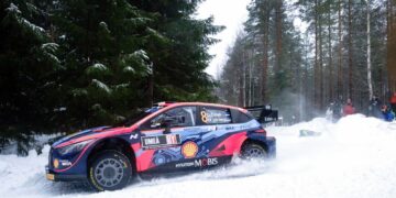 Ott Tänak ja Martin Järveoja 2022 aasta Rootsi rallil, Foto: Hyundai Motorsport