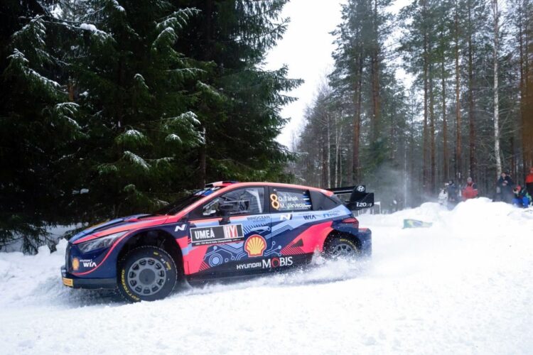 Ott Tänak ja Martin Järveoja 2022 aasta Rootsi rallil, Foto: Hyundai Motorsport