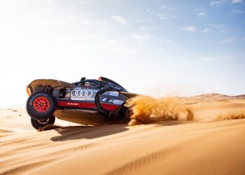 Carlos Sainz ja Lucas CRUZ, Team Audi Sport, Audi RS Q E-Tron E2, Dakar 2024 Foto: ASO/Florent Gooden/DPPI