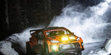 Georg Linnamäe ja James Morgan Arctic Lapland rallil Foto: Andres Raava