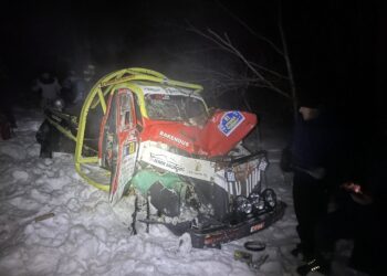 Martin Kio ja Toomas Tissoni auto peale avakatse õnnetust Foto: Erki Erik Poola