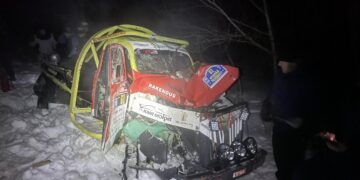 Martin Kio ja Toomas Tissoni auto peale avakatse õnnetust Foto: Erki Erik Poola