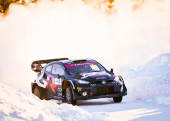 Toyota on viimastel päevadel usinalt oma autosid Soomes testinud. Foto: Toyota Gazoo Racing WRT