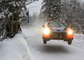 Ott Tänak ja Martin Järveoja, Rootsi ralli 2024 Foto: Austral / Hyundai Motorsport GmbH