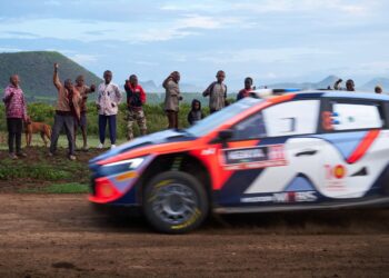 Ott Tanak ja Martin Jarveoja, Safari Rally Kenya 2024, Foto: Romain Thuillier / Hyundai Motorsport GmbH