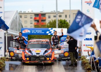 Ott Tanak ja Martin Jarveoja, Horvaatia rallil 2022, Foto: Dufour Fabien / Hyundai Motorsport GmbH