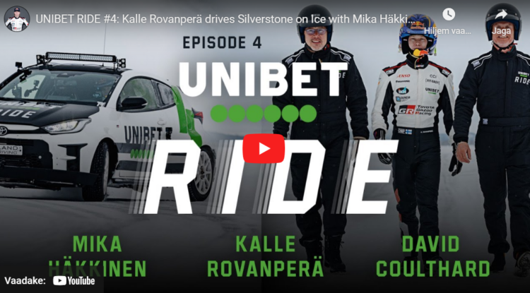 VIDEO: Kalle Rovanperä võistles F1 sarja legendide, Mika Häkkineni ja David Coulthardiga