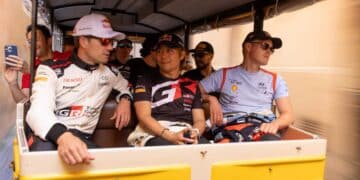 Sebastien Ogier, Takamoto Katsuta ja Ott Tanak, Foto: Dufour Fabien / Hyundai Motorsport GmbH