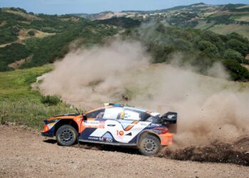 Ott Tanak ja Martin Jarveoja Sardiinia rallil, Foto: Vincent Thuillier/ Hyundai Motorsport GmbH