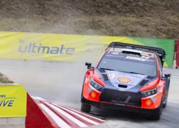 Ott Tanak ja Martin Järveoja Portugali rallil 2024, Footo: Austral / Hyundai Motorsport GmbH