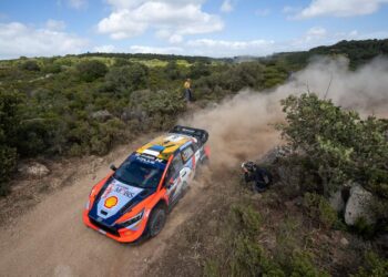 Ott Tanak ja Martin Jarveoja, Sardiinia ralli 2024, Foto: Dufour Fabien / Hyundai Motorsport GmbH