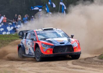 Ott Tanak, Martin Jarveoja, Läti MM-rallil 2024, Foto: Dufour Fabien / Hyundai Motorsport GmbH