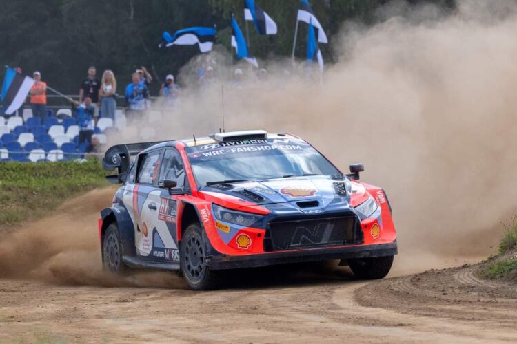 Ott Tanak, Martin Jarveoja, Läti MM-rallil 2024, Foto: Dufour Fabien / Hyundai Motorsport GmbH