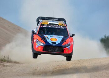 Ott Tanak, Martin Jarveoja, Läti rallil 2024, Foto: Romain Thuillier / Hyundai Motorsport GmbH