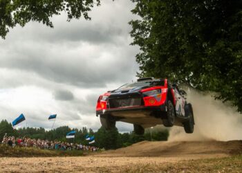 Ott Tänak ja Martin JärveojaLäti rallil 2024, Foto: Jaanus Ree / Red Bull Content Pool